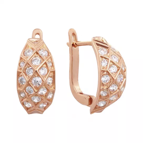 Серьги с фианитом из золота