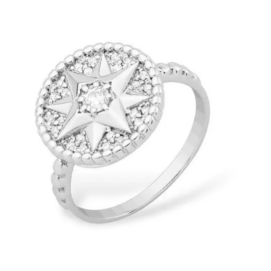 Кольцо с фианитом из серебра