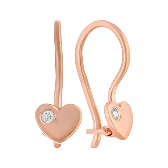 Серьги детские с фианитом из золота