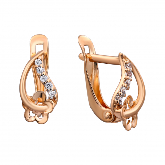 Серьги детские с фианитом из золота