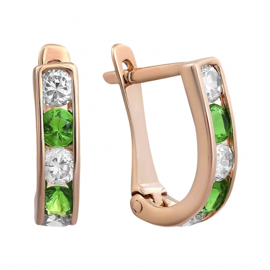 Серьги детские с фианитом из золота