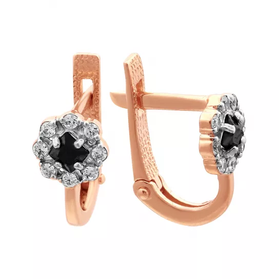 Серьги детские с фианитом из золота