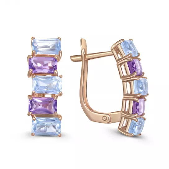 Серьги с фианитом из золота