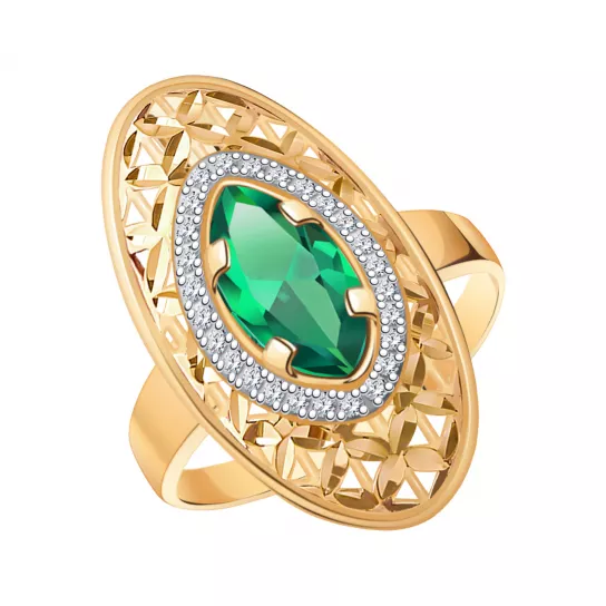 Кольцо с фианитом из золота