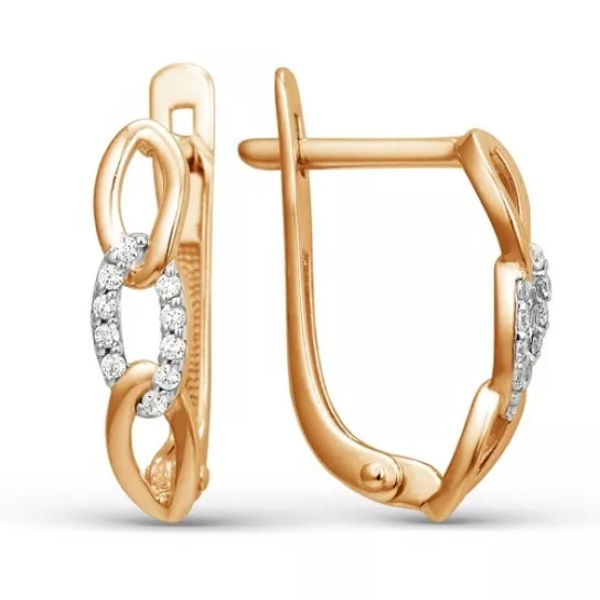 Серьги с фианитом из золота