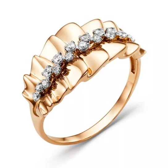 Кольцо с фианитом из золота