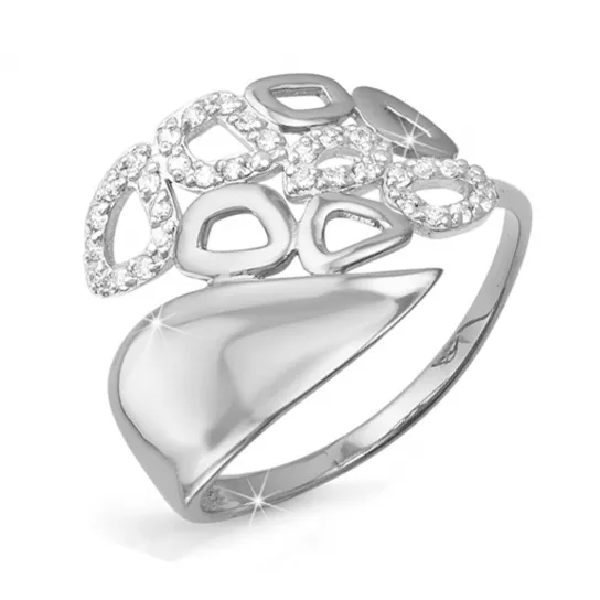 Кольцо с фианитом из серебра