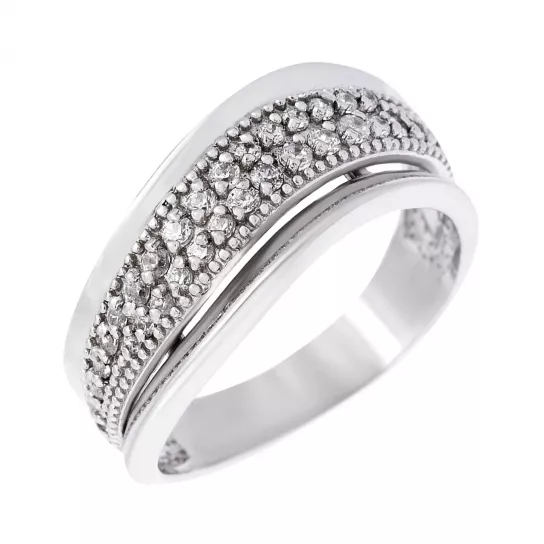 Кольцо с фианитом из серебра