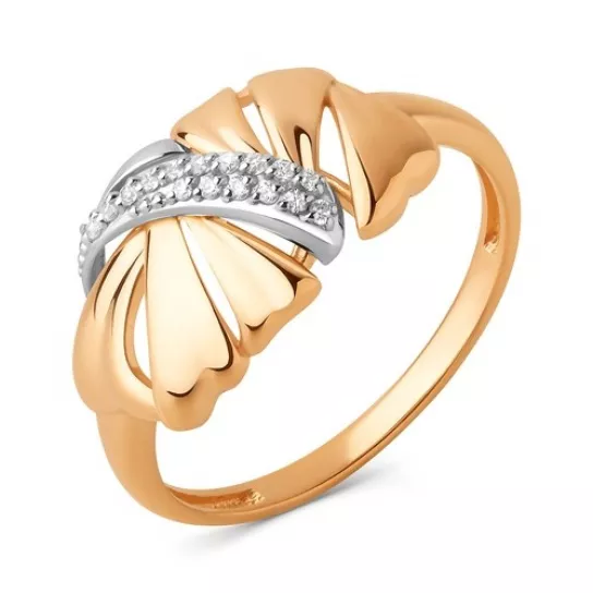 Кольцо с фианитом из золота