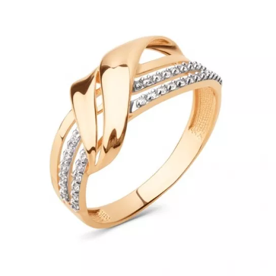 Кольцо с фианитом из золота