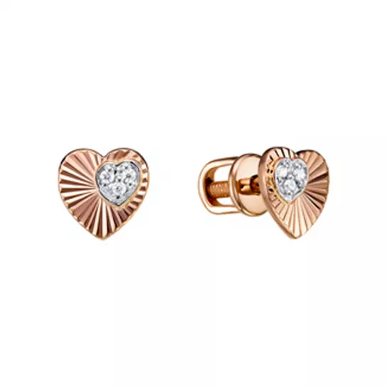 Серьги с фианитом из золота