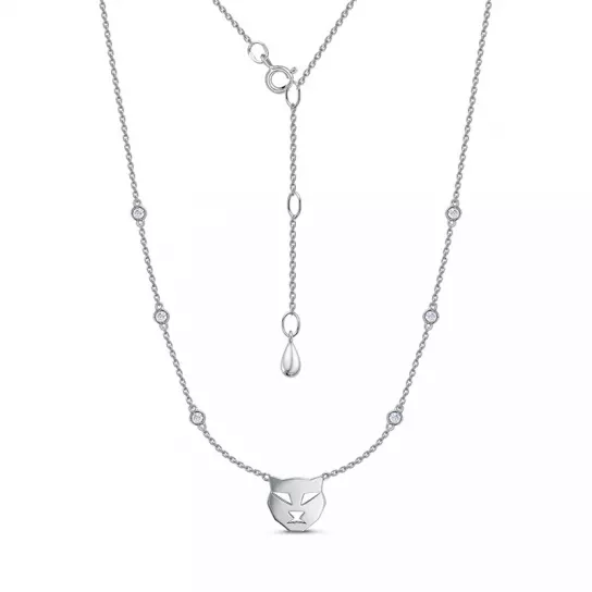 Колье с фианитом из серебра