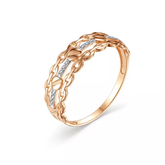 Кольцо с фианитом из золота