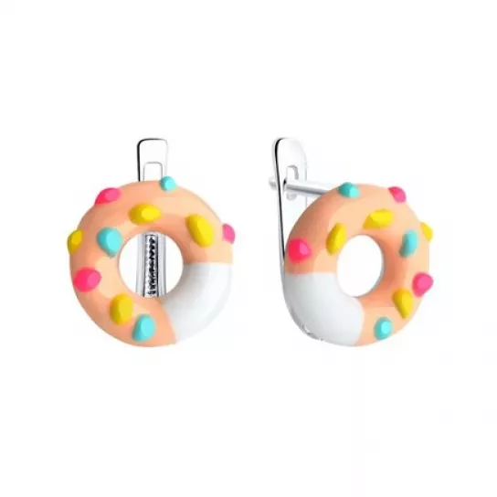 Серьги с эмалью из серебра