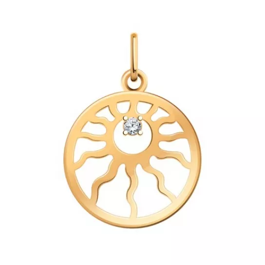 Подвеска с фианитом из золота