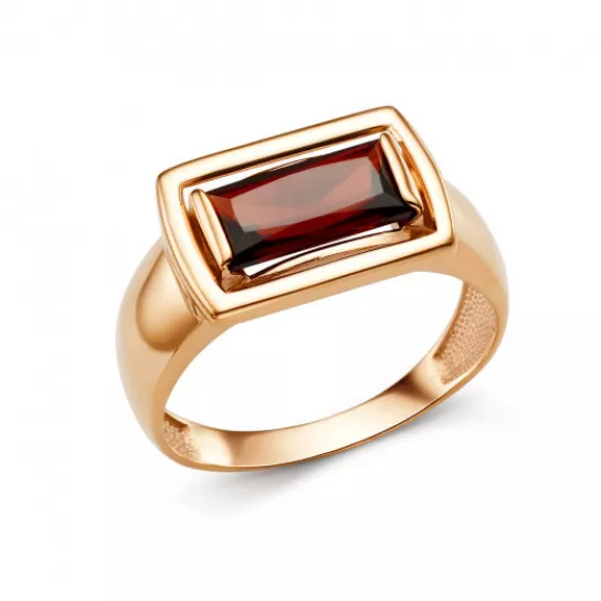 Кольцо с гранатом из золота
