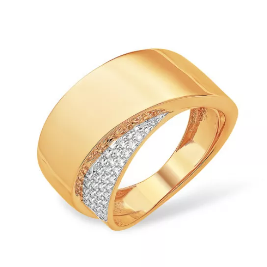 Кольцо с фианитом из золота