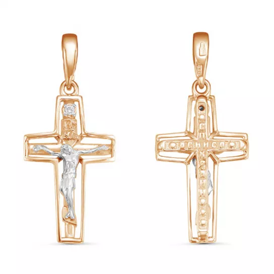 Крест с бриллиантами из золота