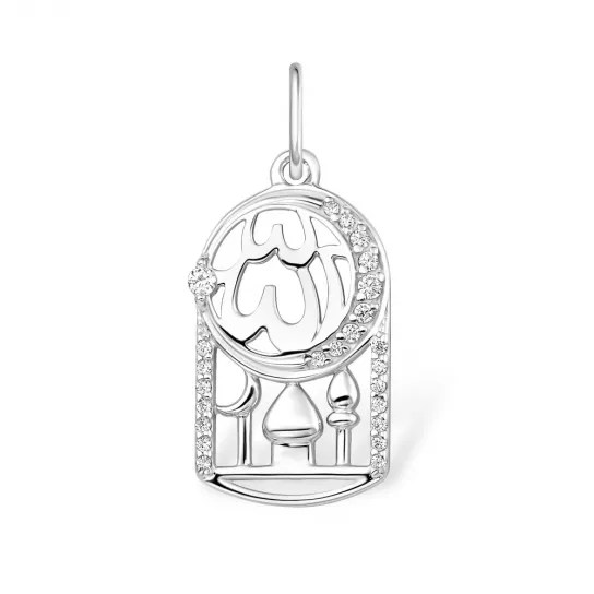 Подвеска с фианитом из серебра