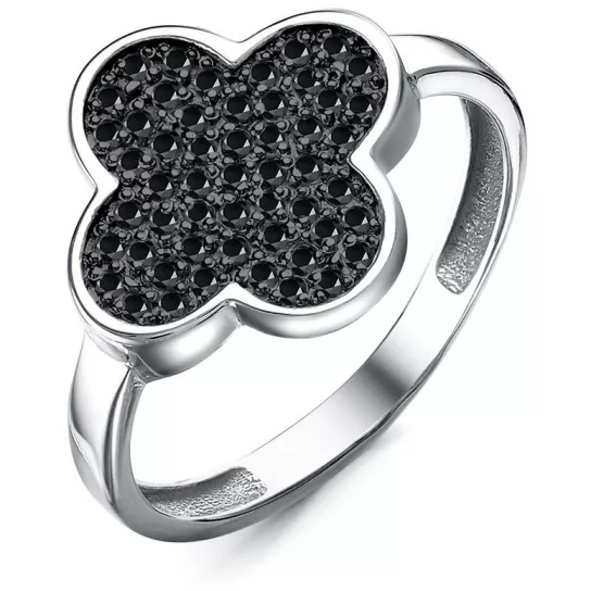 Кольцо с фианитом из серебра