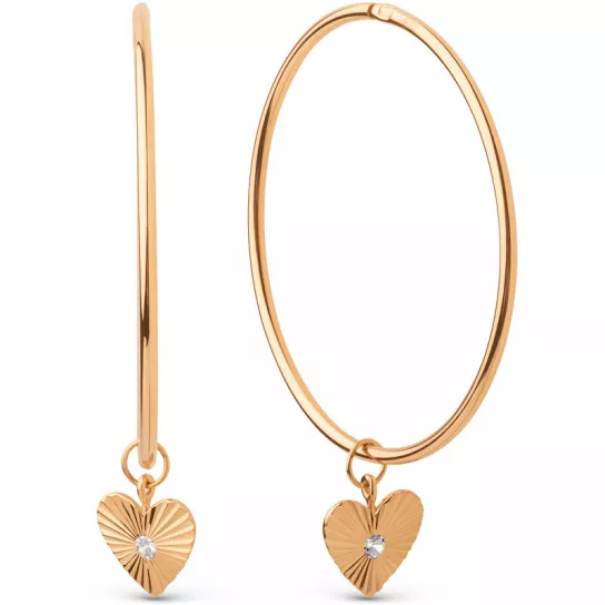 Серьги-конго с фианитом из золота