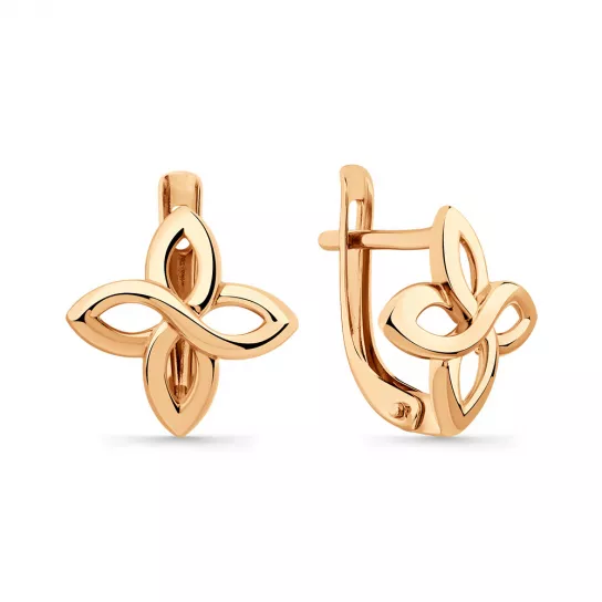 Серьги с фианитом из золота