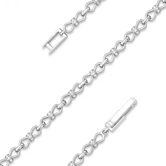 Браслет с фианитом из серебра