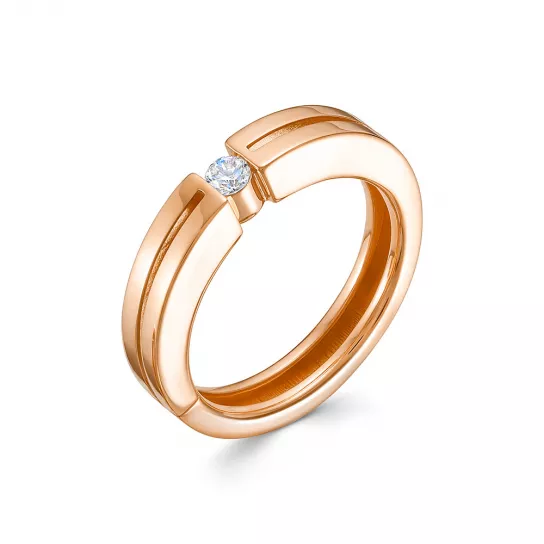 Кольцо с фианитом из золота