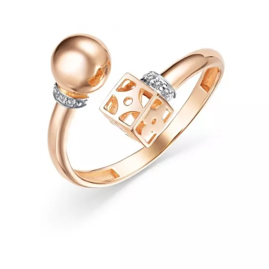 Кольцо с фианитом из золота