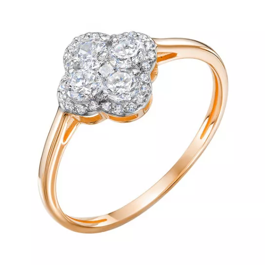 Кольцо с фианитом из золота