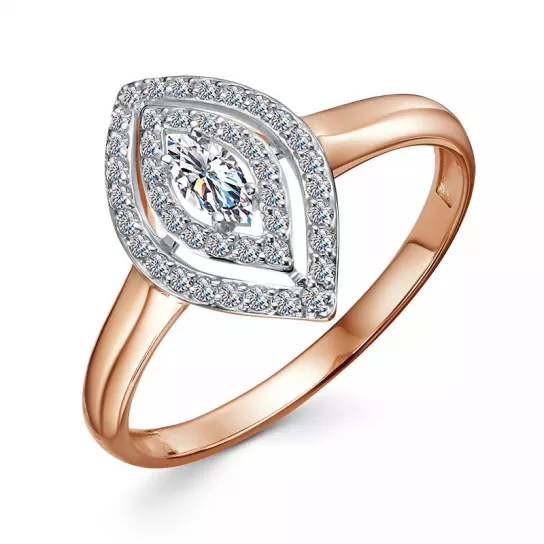 Кольцо с фианитом из золота