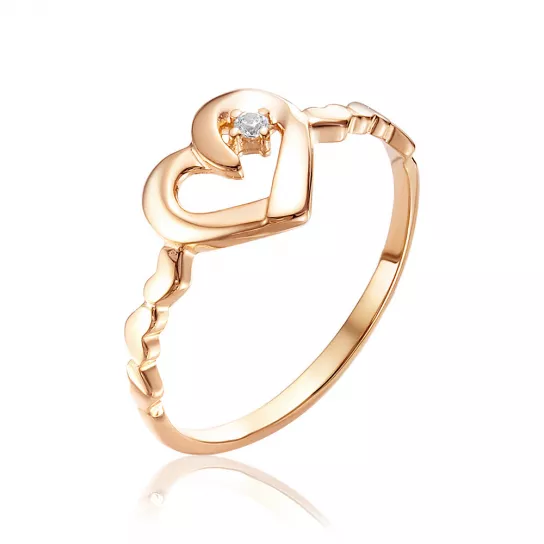 Кольцо с фианитом из золота