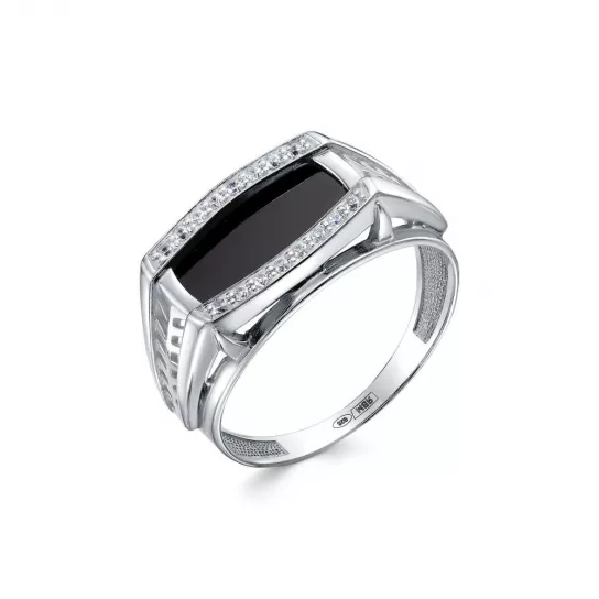 Кольцо с фианитом из серебра