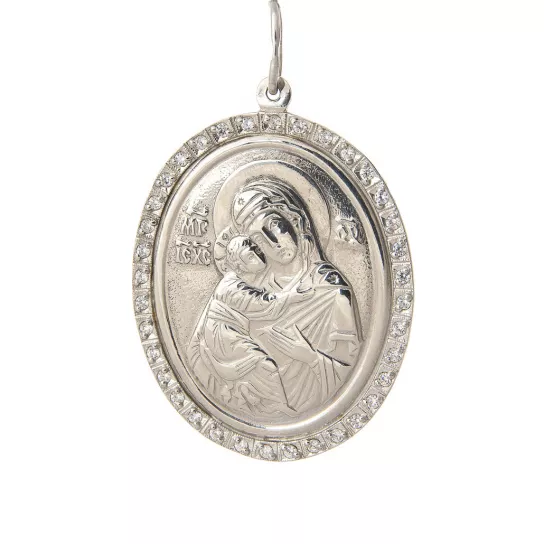 Подвеска с фианитом из серебра