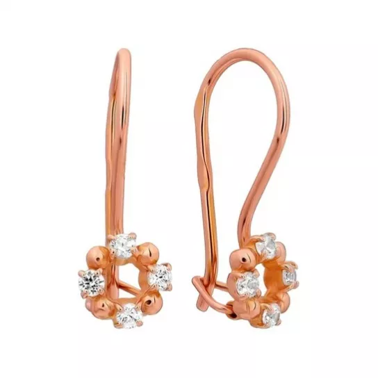 Серьги детские с фианитом из золота
